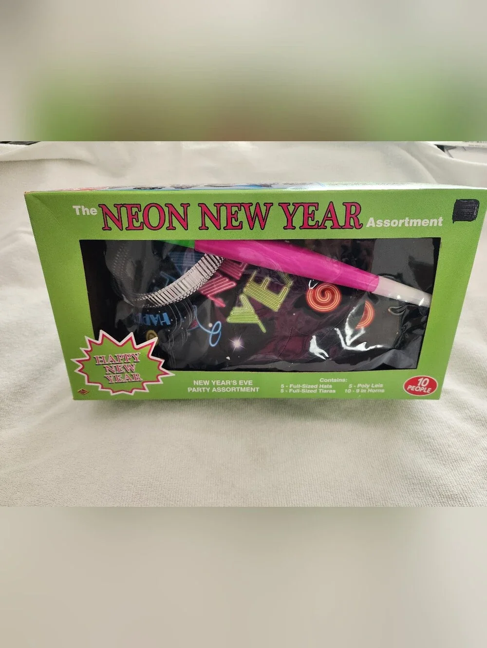 Neon New Year Assortment Party Kit - Green Box with Pink Detail